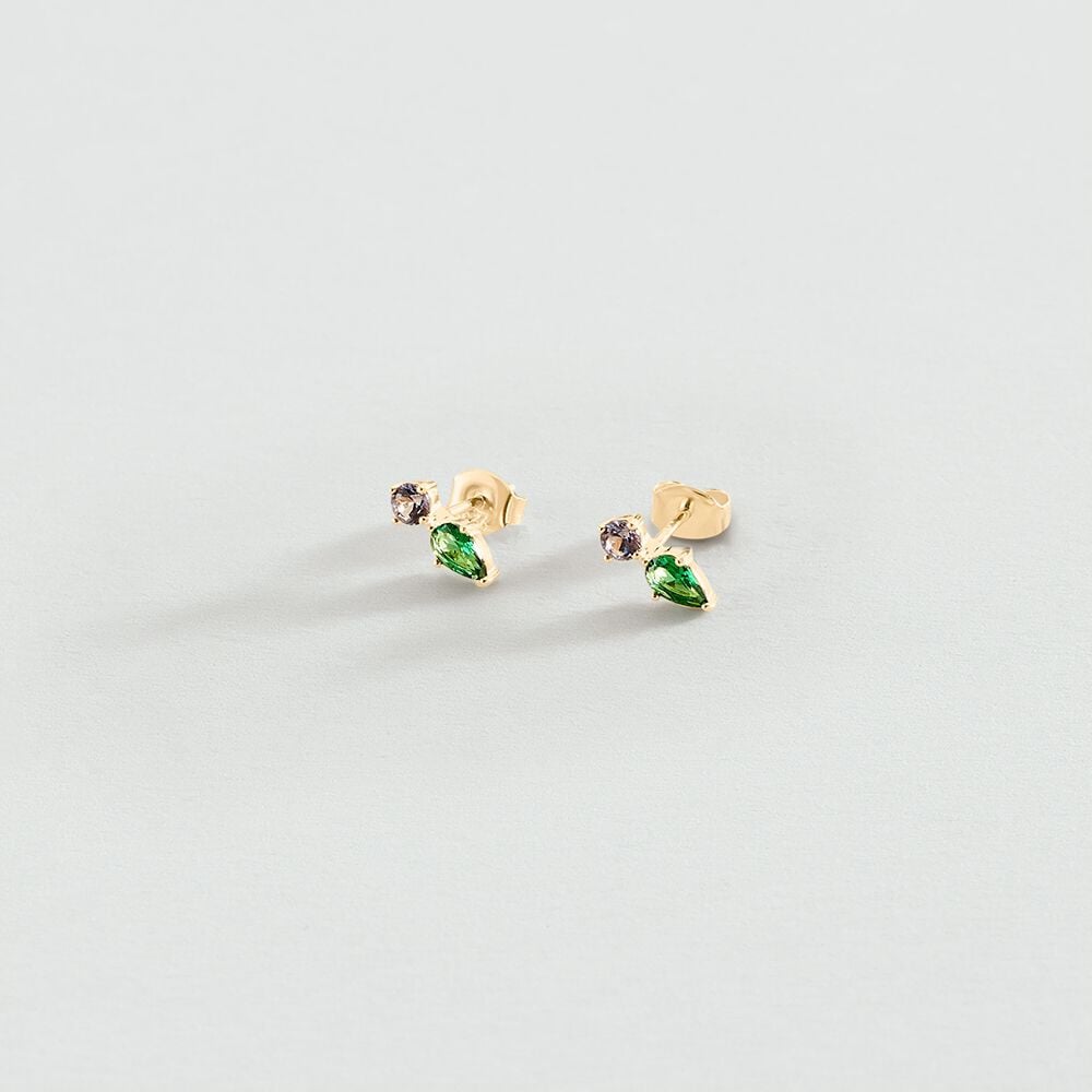 Agatha Boucles d'oreilles puces ASTRE - Vert / Doré 02390785-658-TU Agatha Boucles d'oreilles puces ASTRE - Vert / Doré 02390785-658-TU
