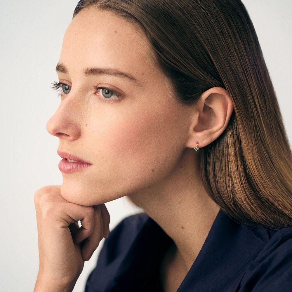 Agatha Boucles D'oreilles Puces BELOVED - Multicolore / Doré 02390539-256-TU