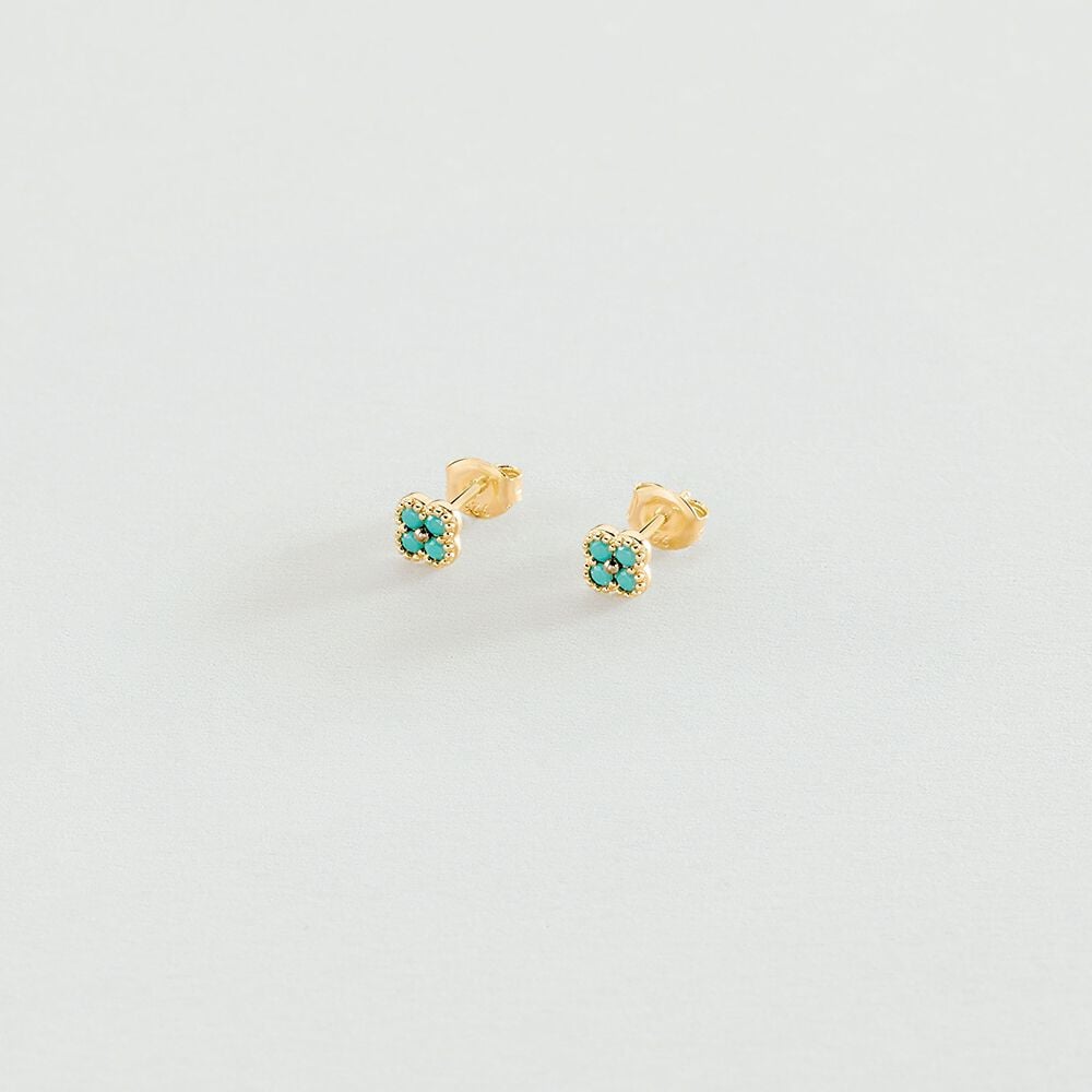 Agatha Boucles d'oreilles puces BELOVED - Turquoise / Doré 02390402-731-TU