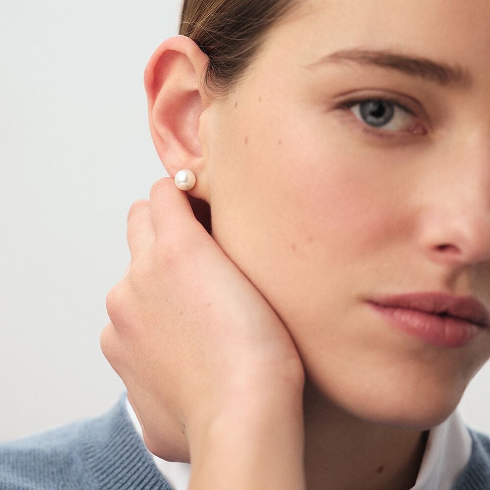 Agatha Boucles D'oreilles Puces PERLYS - Perle / Argenté 02320496-293-TU