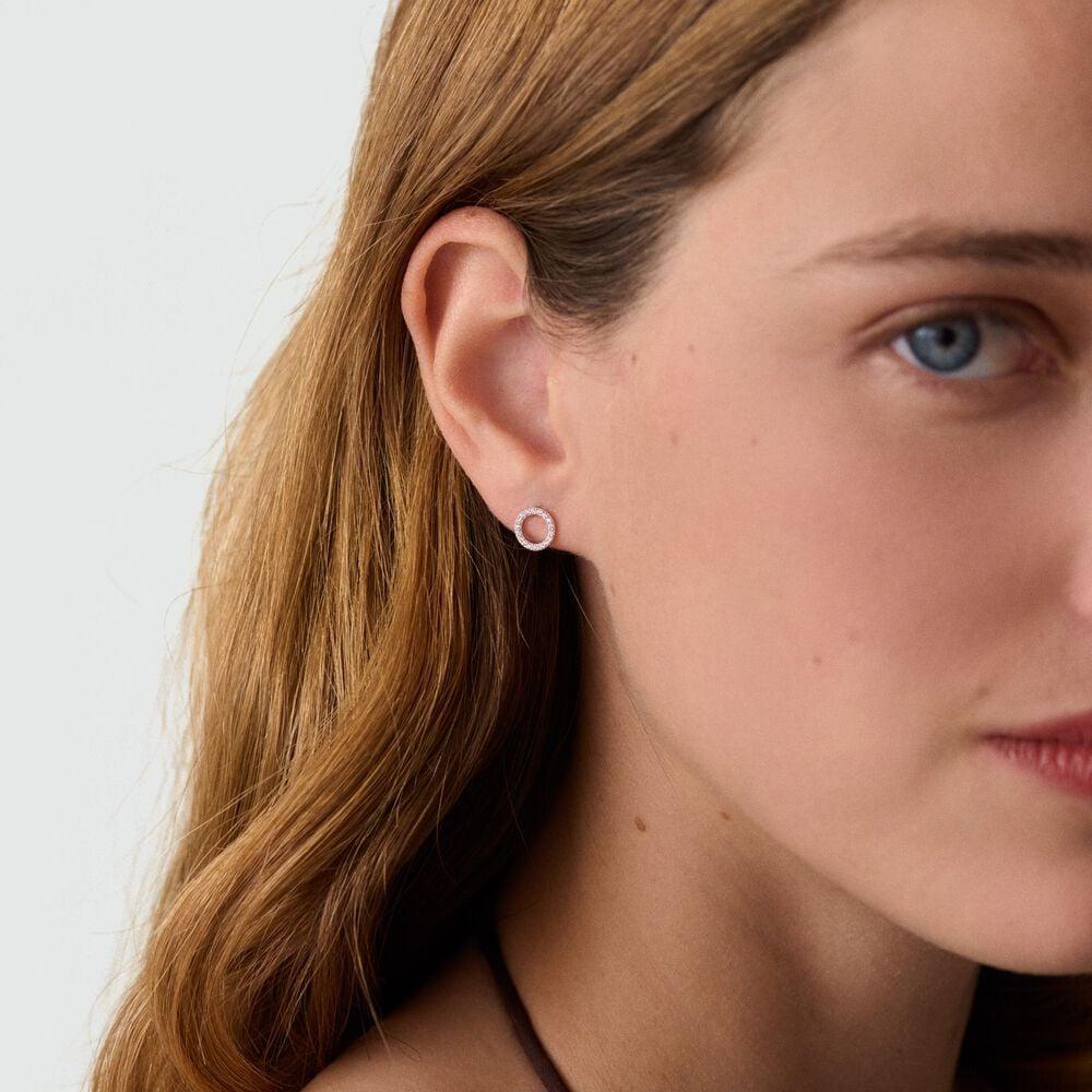 Agatha Boucles D'oreilles Puces RONDOU - Cristal / Argenté 02321297-136-TU