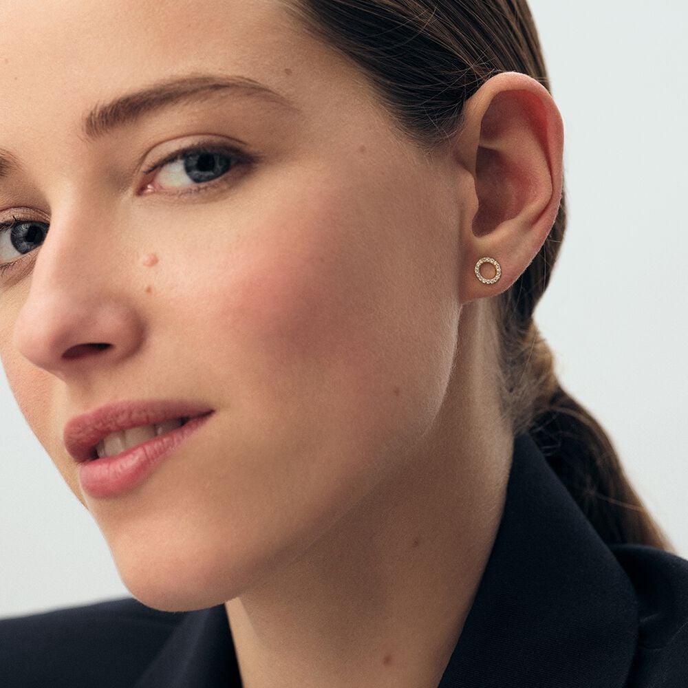 Agatha Boucles D'oreilles Puces RONDOU - Cristal / Doré 02390818-137-TU