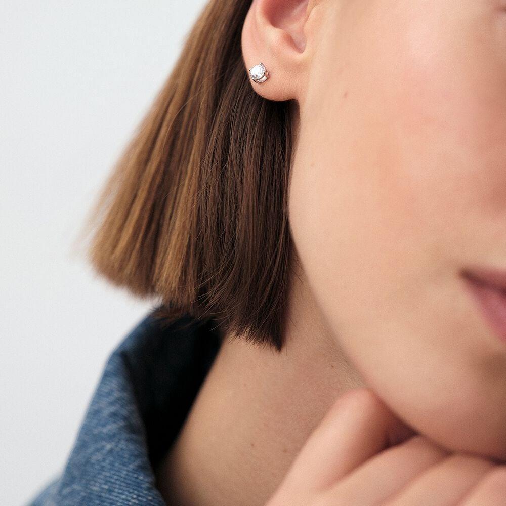 Agatha Boucles D'oreilles Puces SOL - Cristal / Argenté 02320188-136-TU