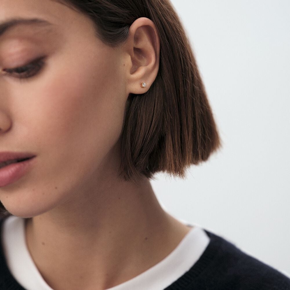 Agatha Boucles D'oreilles Puces SOL - Cristal / Doré 02390122-137-TU