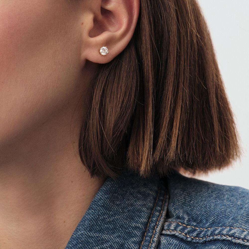 Agatha Boucles D'oreilles Puces SOL - Cristal / Doré 02390123-137-TU