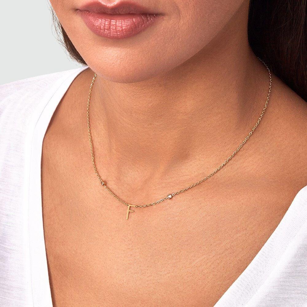 Agatha Collier Ras Du Cou LETTRE F - Cristal / Doré 02670172-137-TU