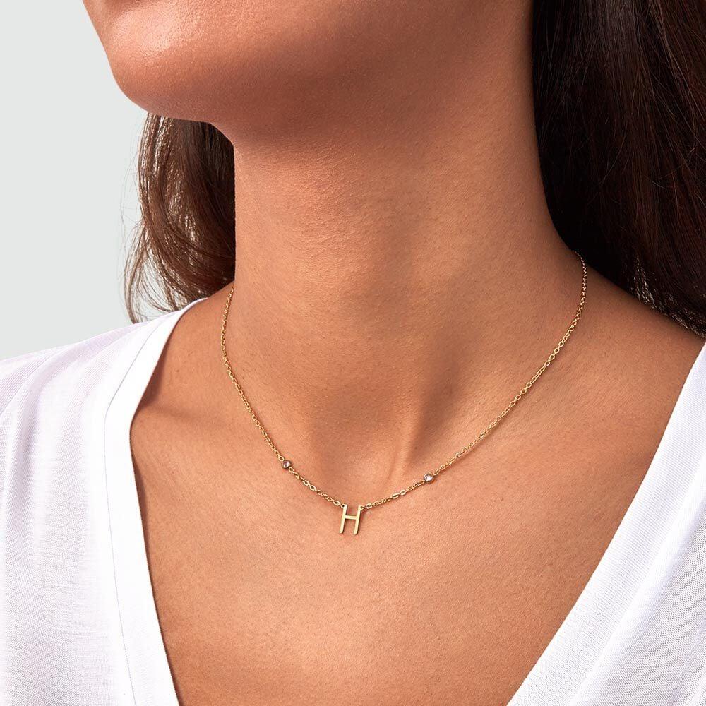 Agatha Collier Ras Du Cou LETTRE H - Cristal / Doré 02670174-137-TU