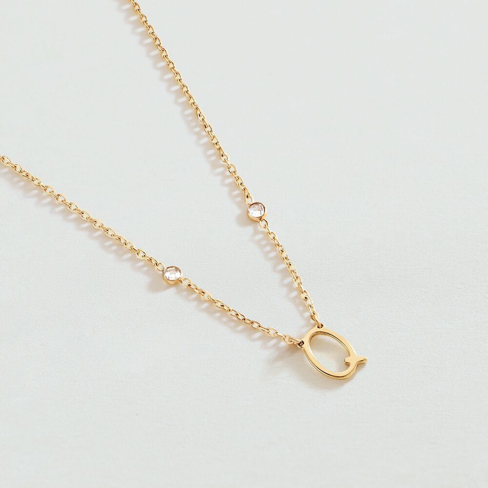 Agatha Collier ras du cou LETTRE Q - Cristal / Doré 02670183-137-TU