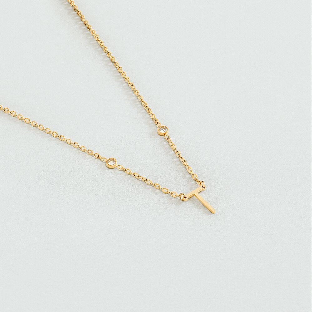 Agatha Collier ras du cou LETTRE T - Cristal / Doré 02670186-137-TU