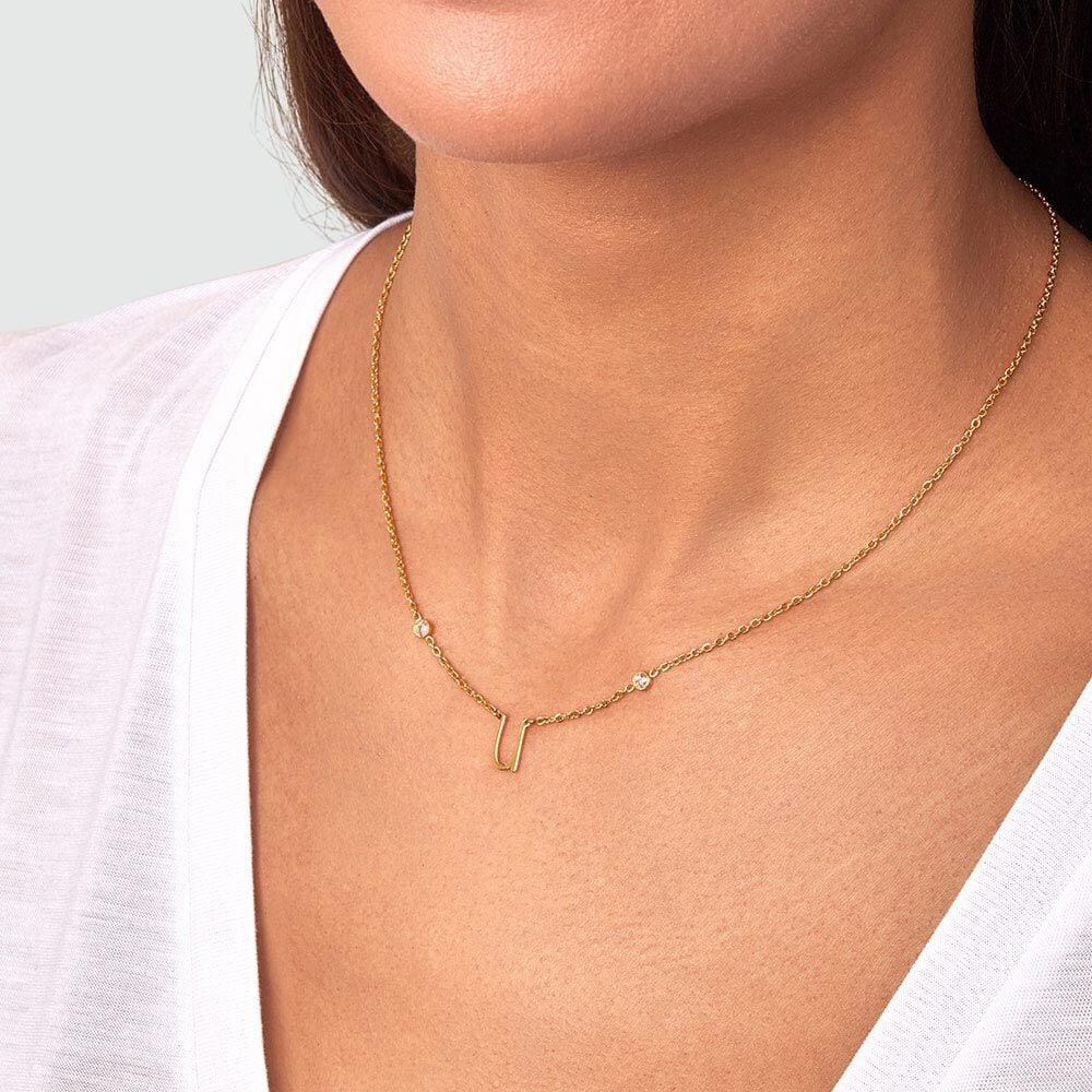 Agatha Collier Ras Du Cou LETTRE U - Cristal / Doré 02670187-137-TU