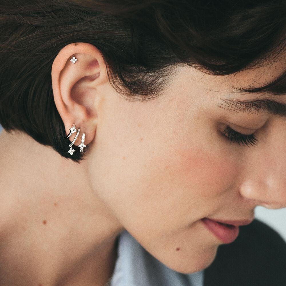 Agatha Piercing Créole BELOVED - Cristal / Argenté 02321278-136-TU