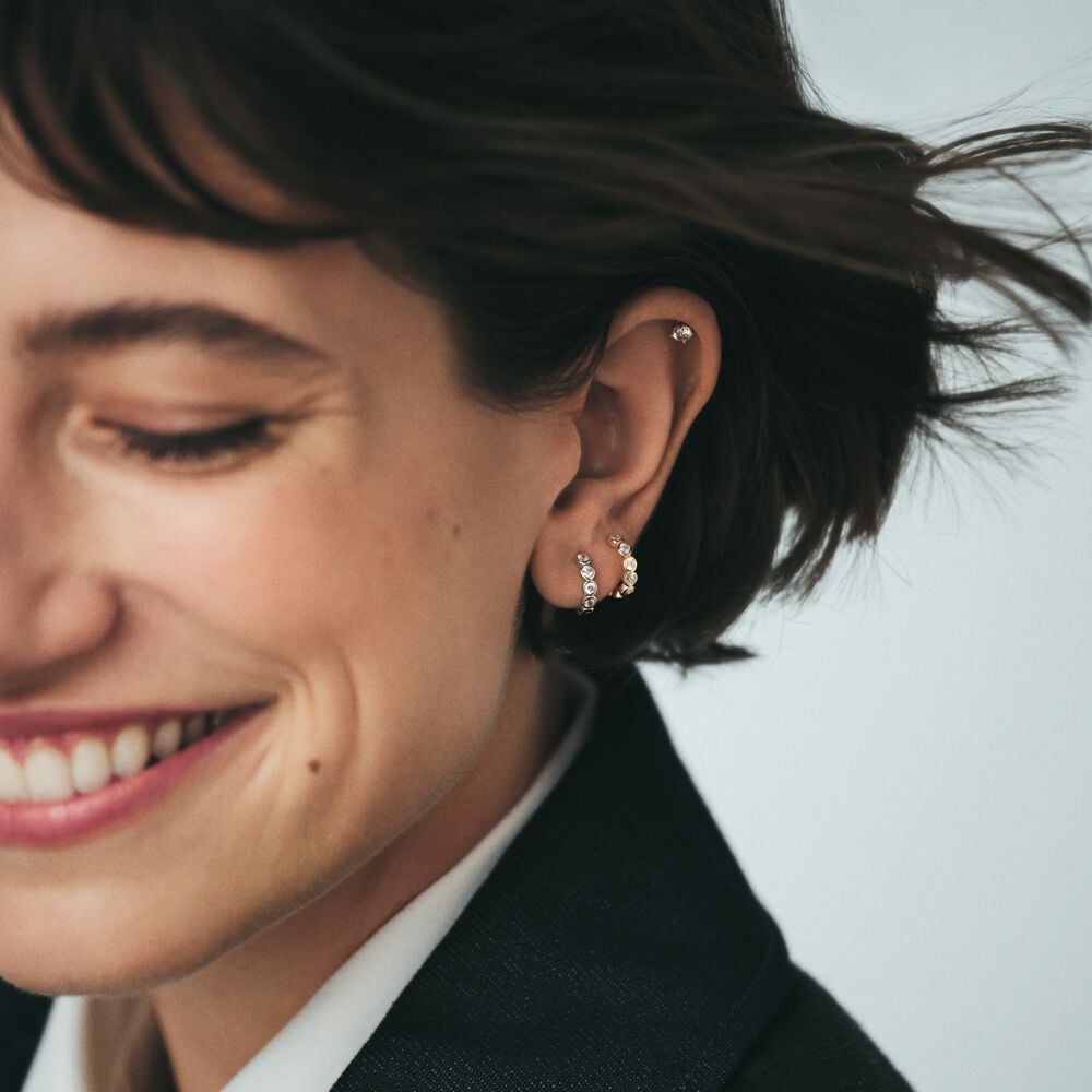 Agatha Piercing Créole LEINA - Cristal / Argenté 02321178-136-TU