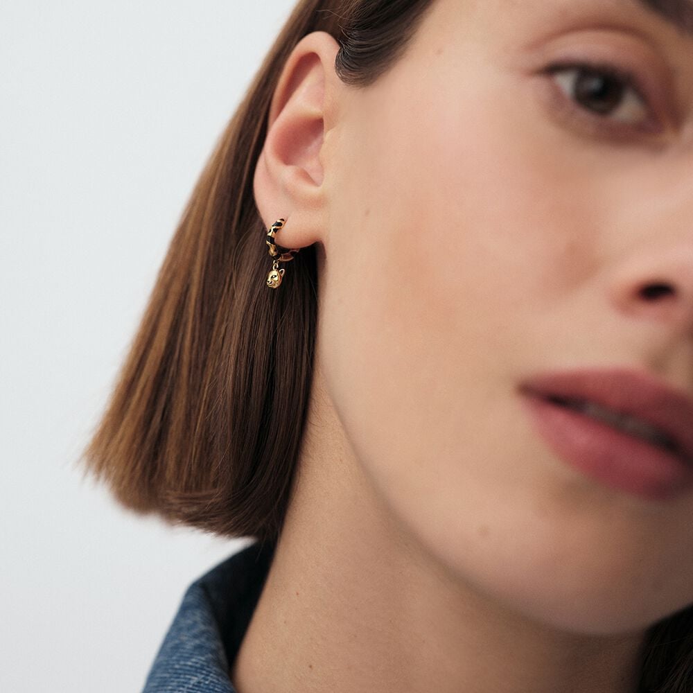 Agatha Piercing Créole LEOPARD - Noir / Doré 02390401-270-TU