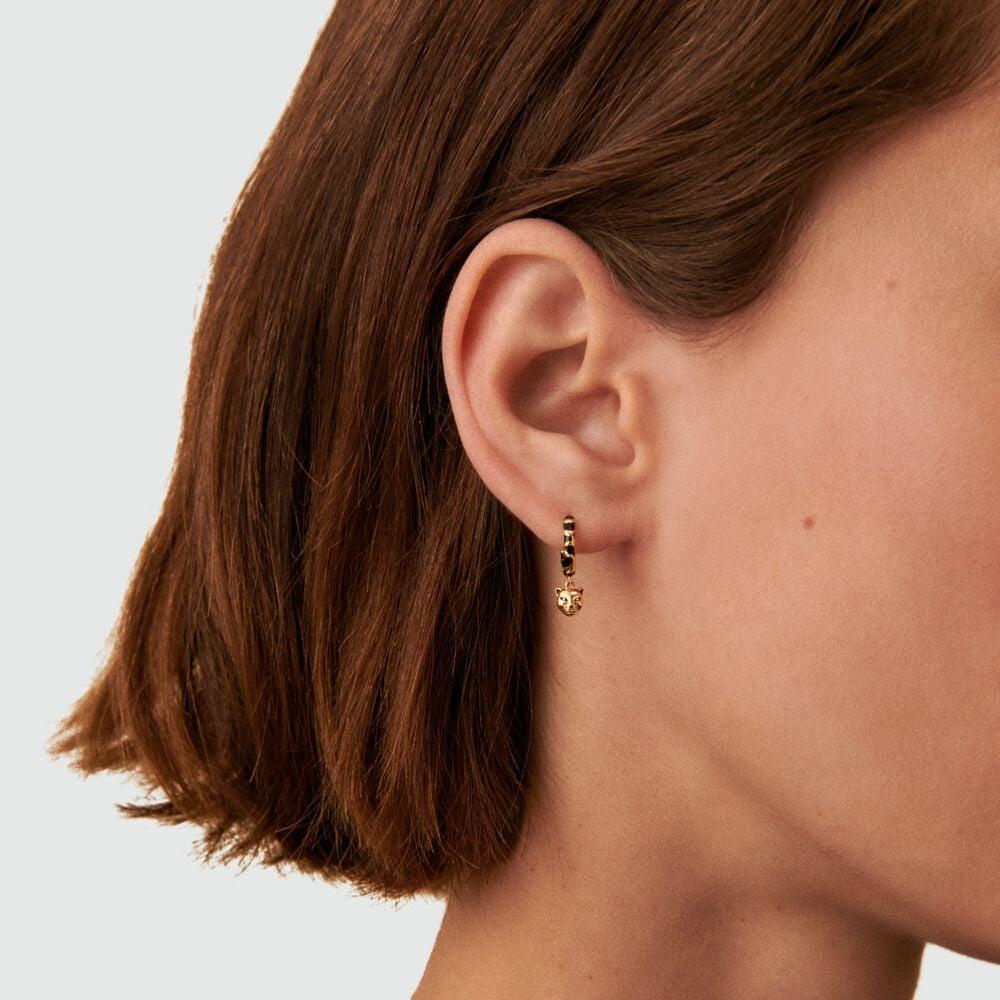 Agatha Piercing Créole LEOPARD - Noir / Doré 02390401-270-TU