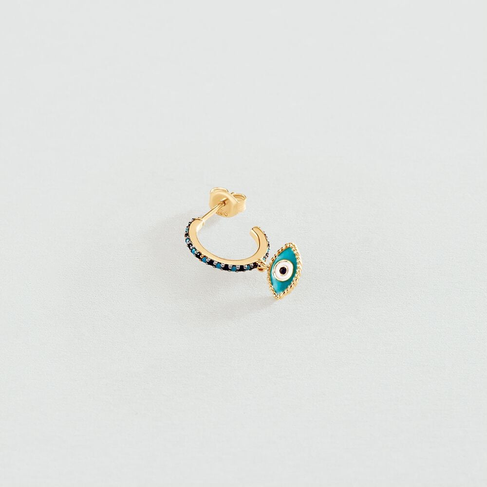 Agatha Piercing créole LUCKY EYE - Bleu / Argenté 02390471-088-TU