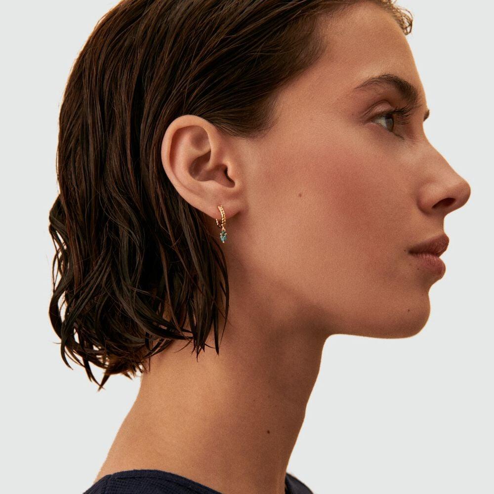 Agatha Piercing Créole MAMBA - Turquoise / Doré 02390015-731-TU