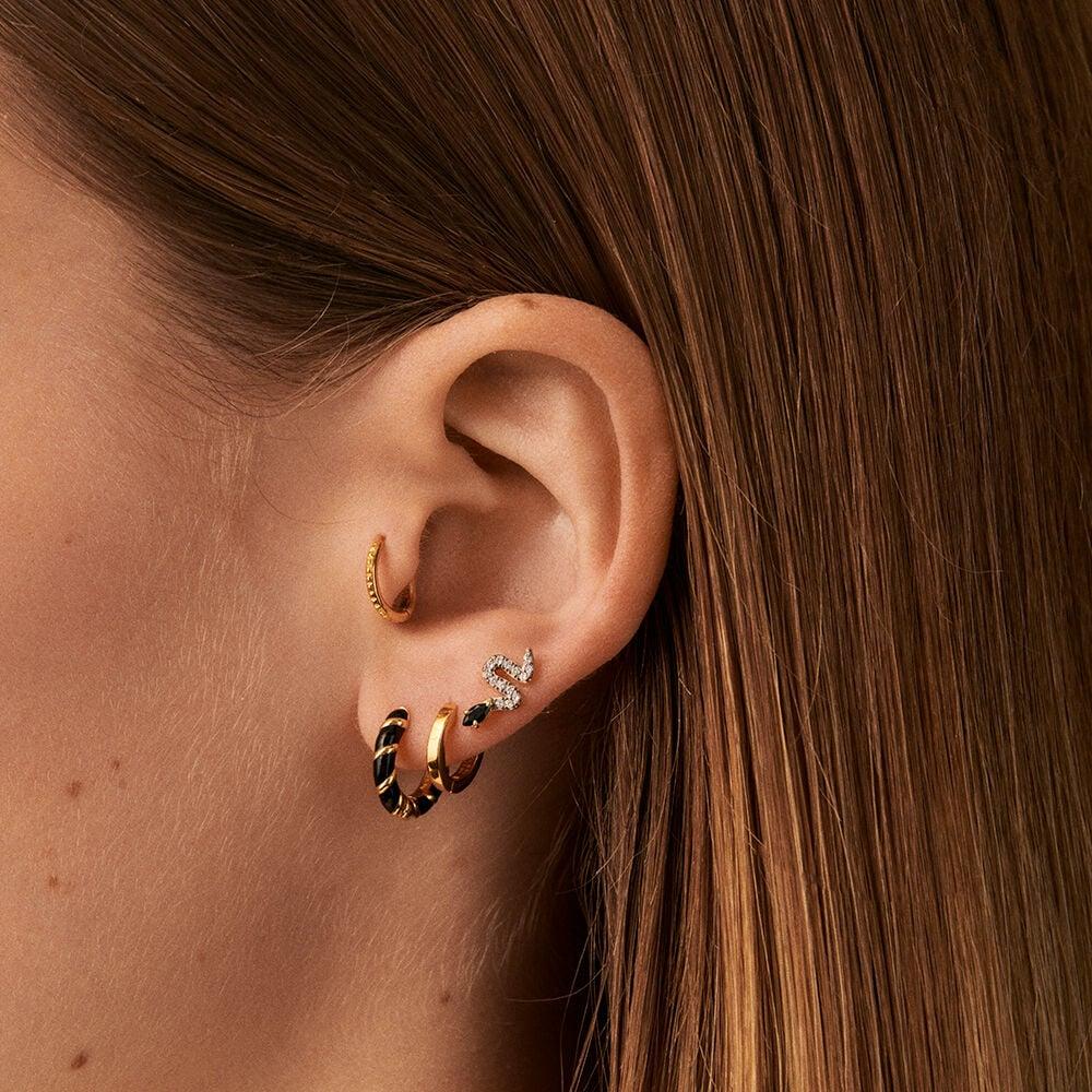 Agatha Piercing Créole MIX& MATCH - Noir / Doré 02390467-270-TU
