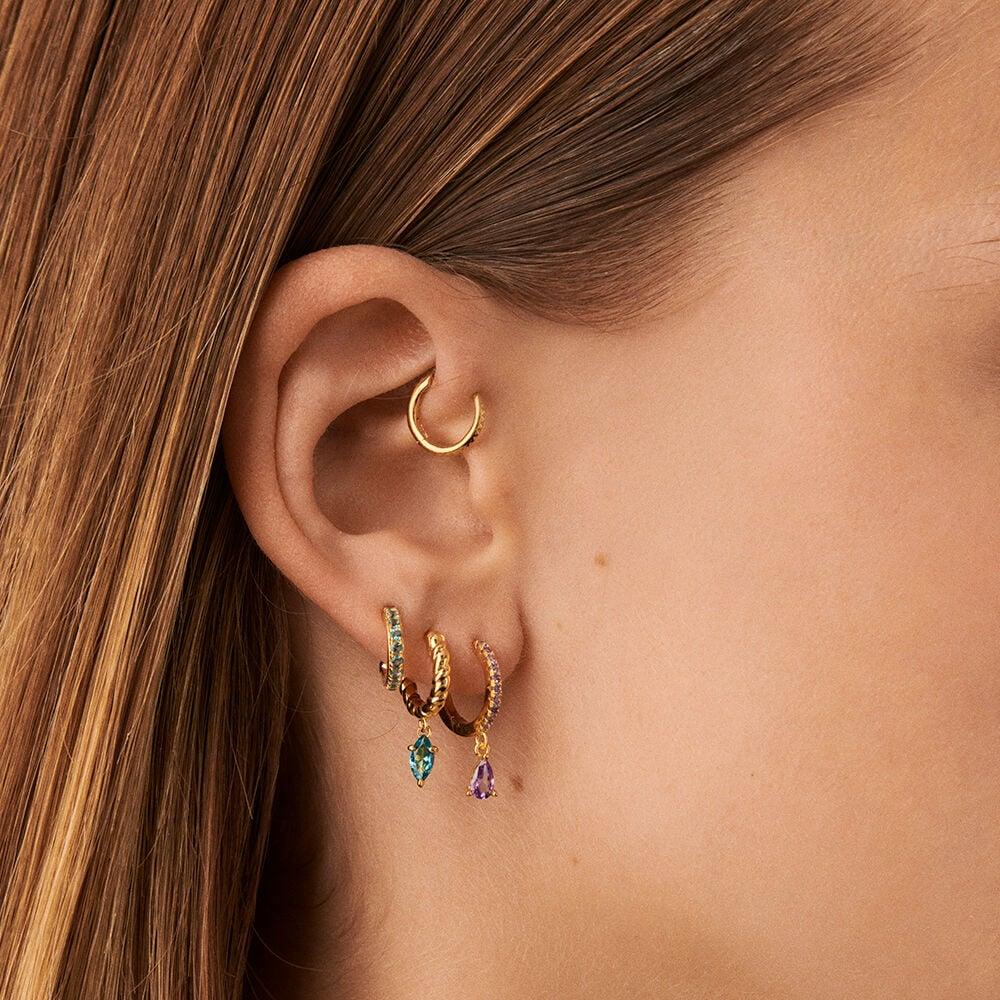 Agatha Piercing Créole PAVA - Turquoise / Doré 02390017-731-TU