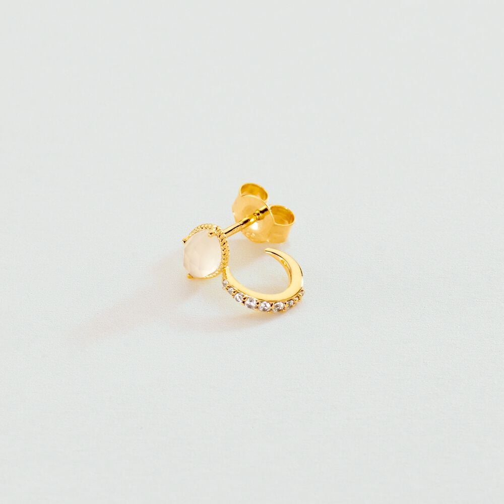 Agatha Piercing créole PRECIEUX - Blanc / Doré 02390423-094-TU