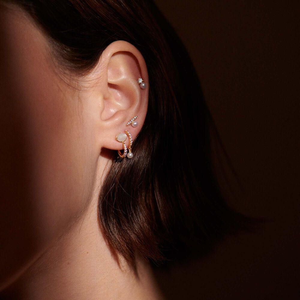 Agatha Piercing Créole PRECIEUX - Perle / Doré 02390426-294-TU