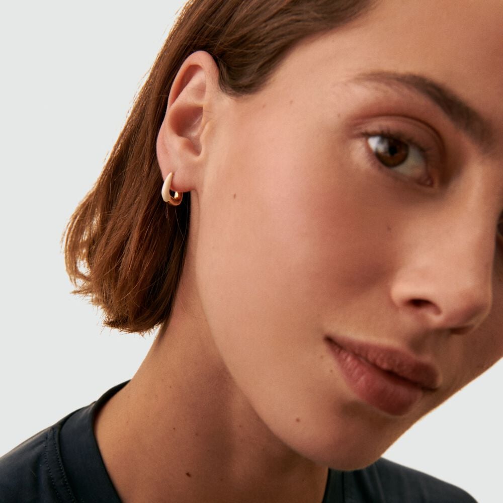 Agatha Piercing Créole SUZETTE - Blanc / Doré 02390436-094-TU