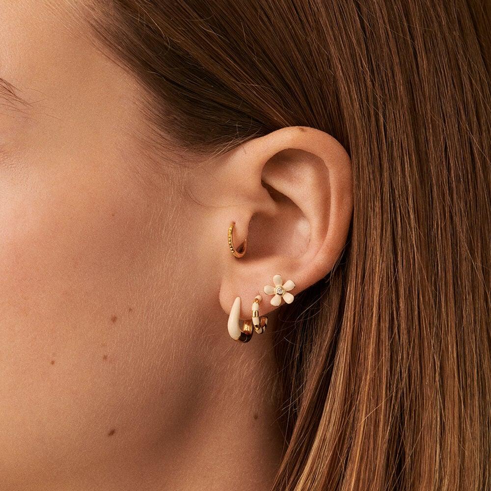 Agatha Piercing Créole SUZETTE - Blanc / Doré 02390436-094-TU