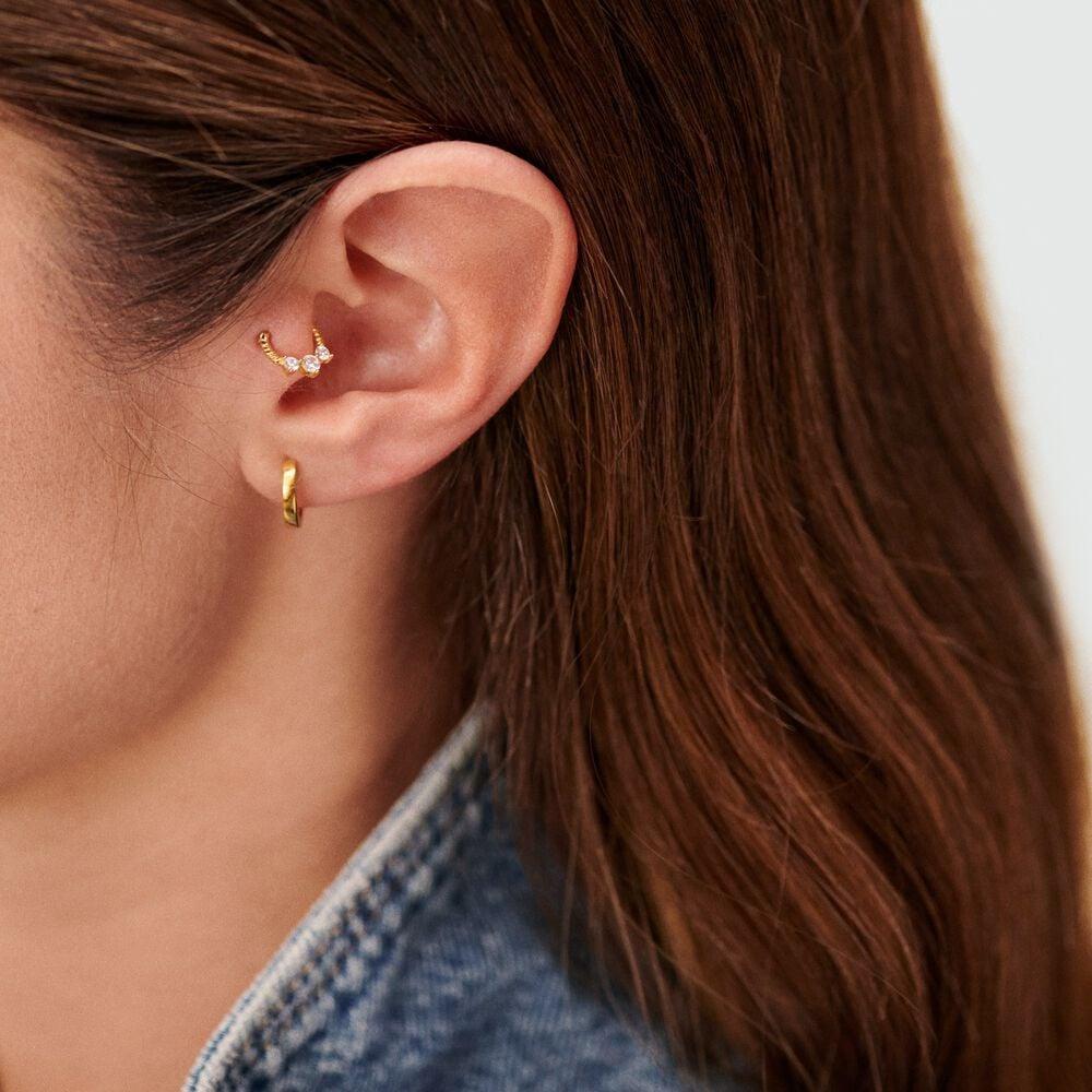 Agatha Piercing Hélix & Tragus PAULINE - Cristal / Doré 02390512-137-TU