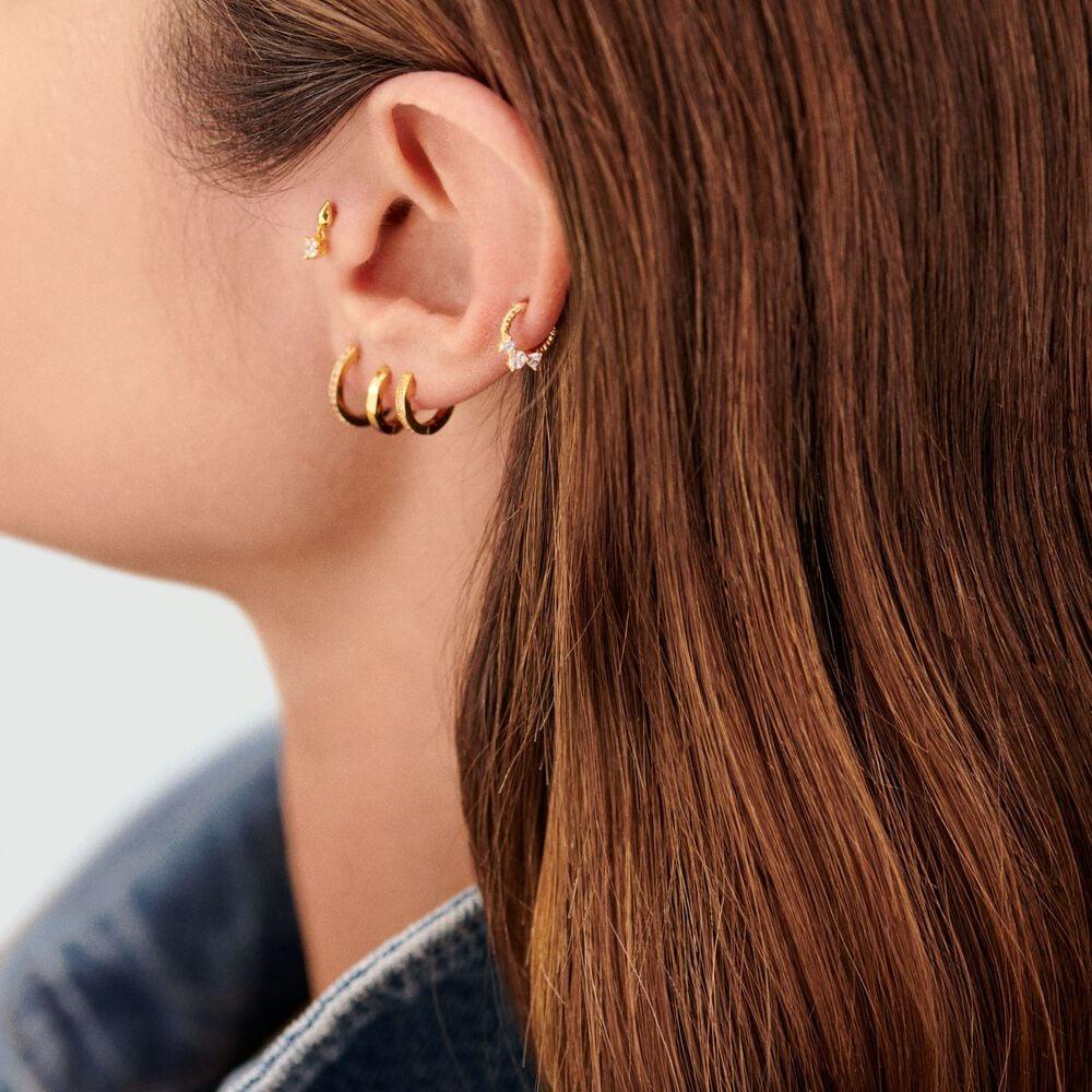 Agatha Piercing Hélix & Tragus PAULINE - Cristal / Doré 02390512-137-TU