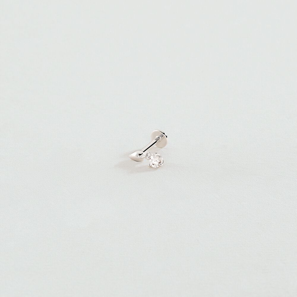 Agatha Piercing Hélix & Tragus PERRINE - Cristal / Argenté 02321157-136-TU