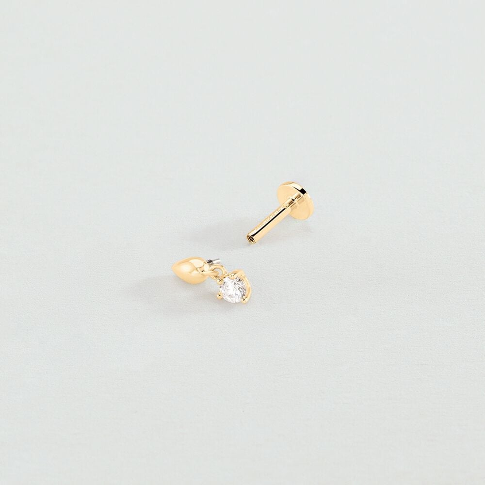 Agatha Piercing Hélix & Tragus PERRINE - Cristal / Doré 02390519-137-TU