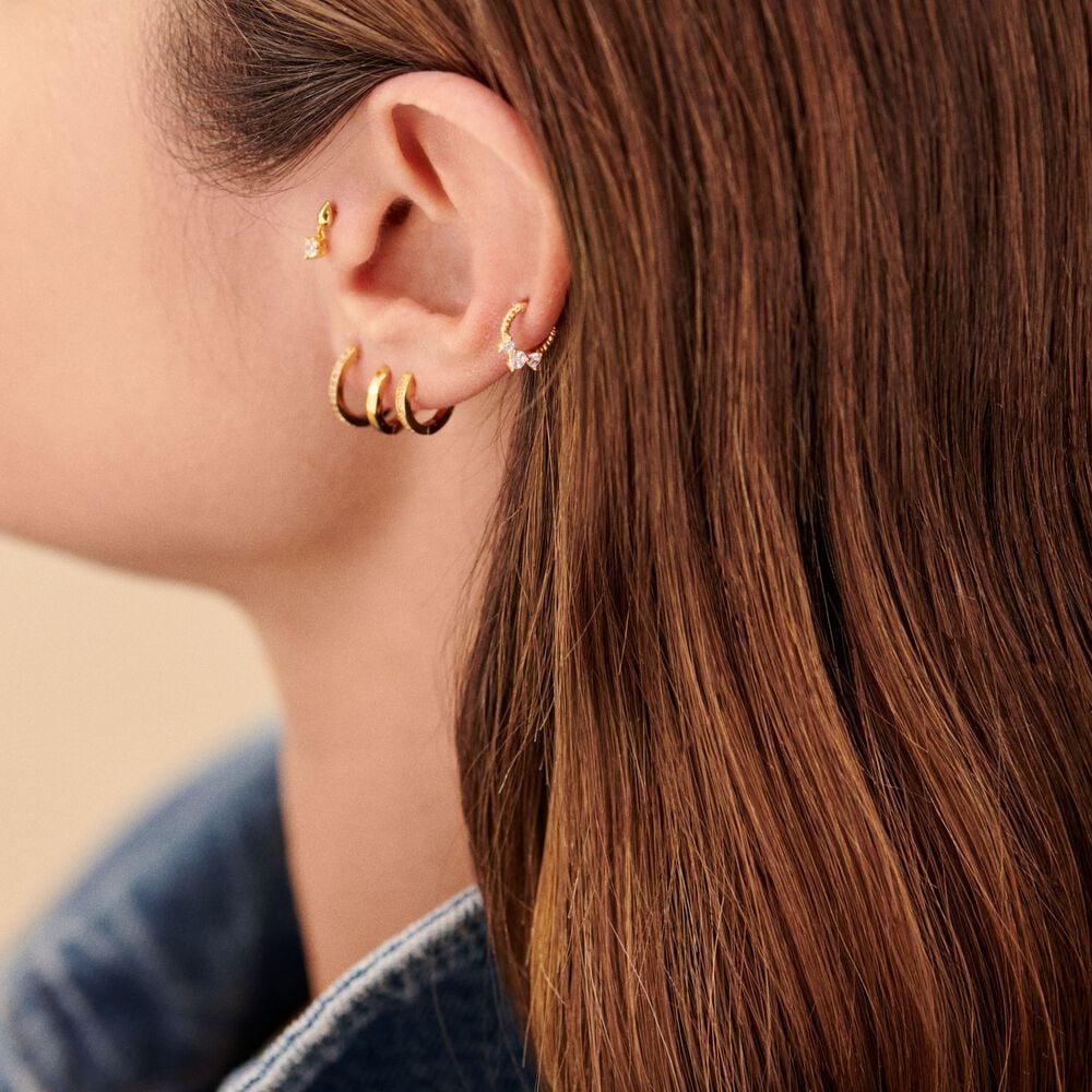 Agatha Piercing Hélix & Tragus PERRINE - Cristal / Doré 02390519-137-TU