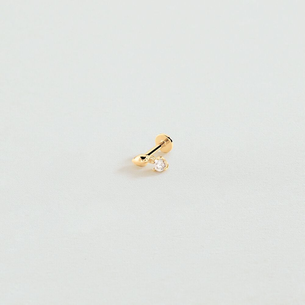 Agatha Piercing Hélix & Tragus PERRINE - Cristal / Doré 02390519-137-TU