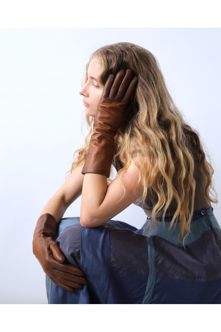 Agnelle Gants En Cuir Femme Doublés Soie Célia