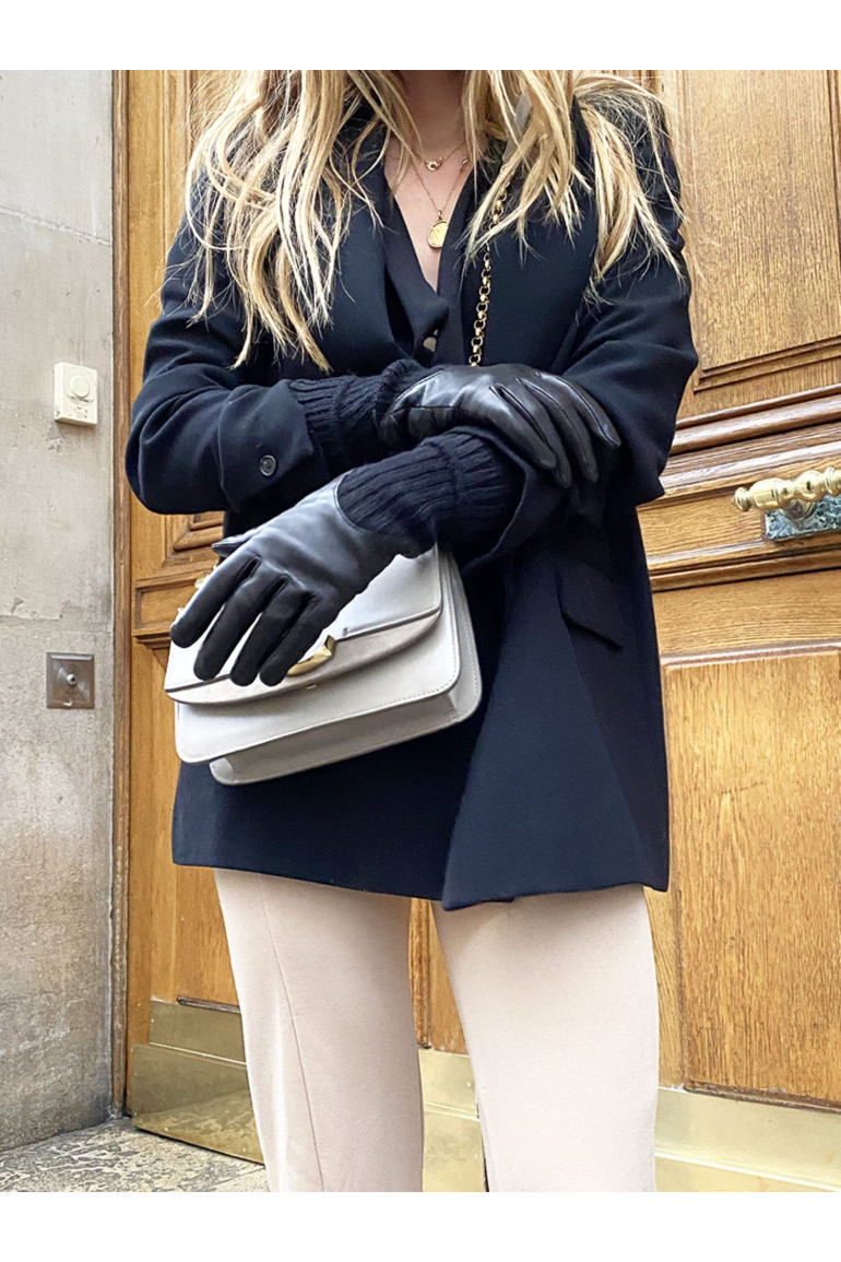 Agnelle Gants Femme Cuir Et Alpaga Cécilia