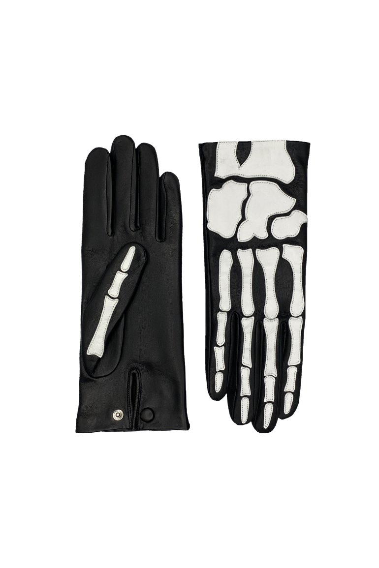 agnelle Gants Femme en Cuir Doublés Alpaga Bones