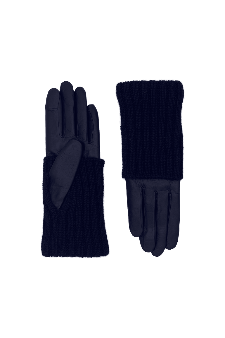 agnelle Gants Femme en Cuir Doublés Alpaga Polka