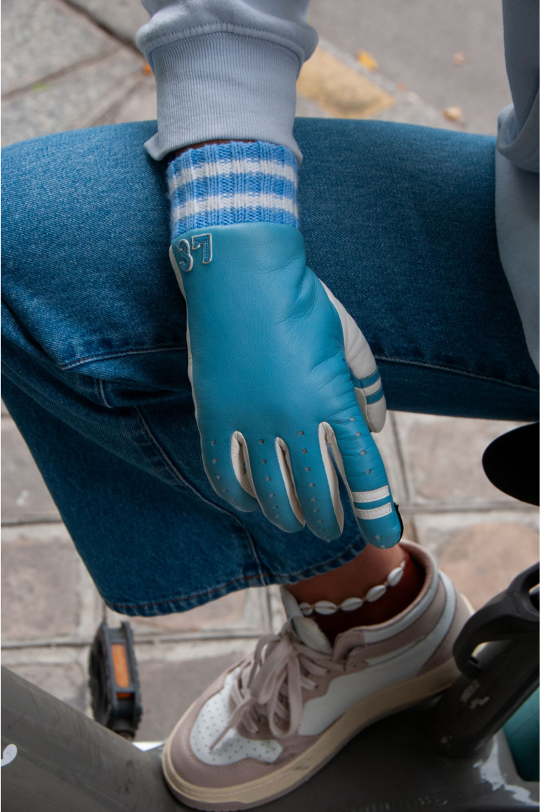 Agnelle Gants Femme En Cuir Doublés Alpaga Teddy