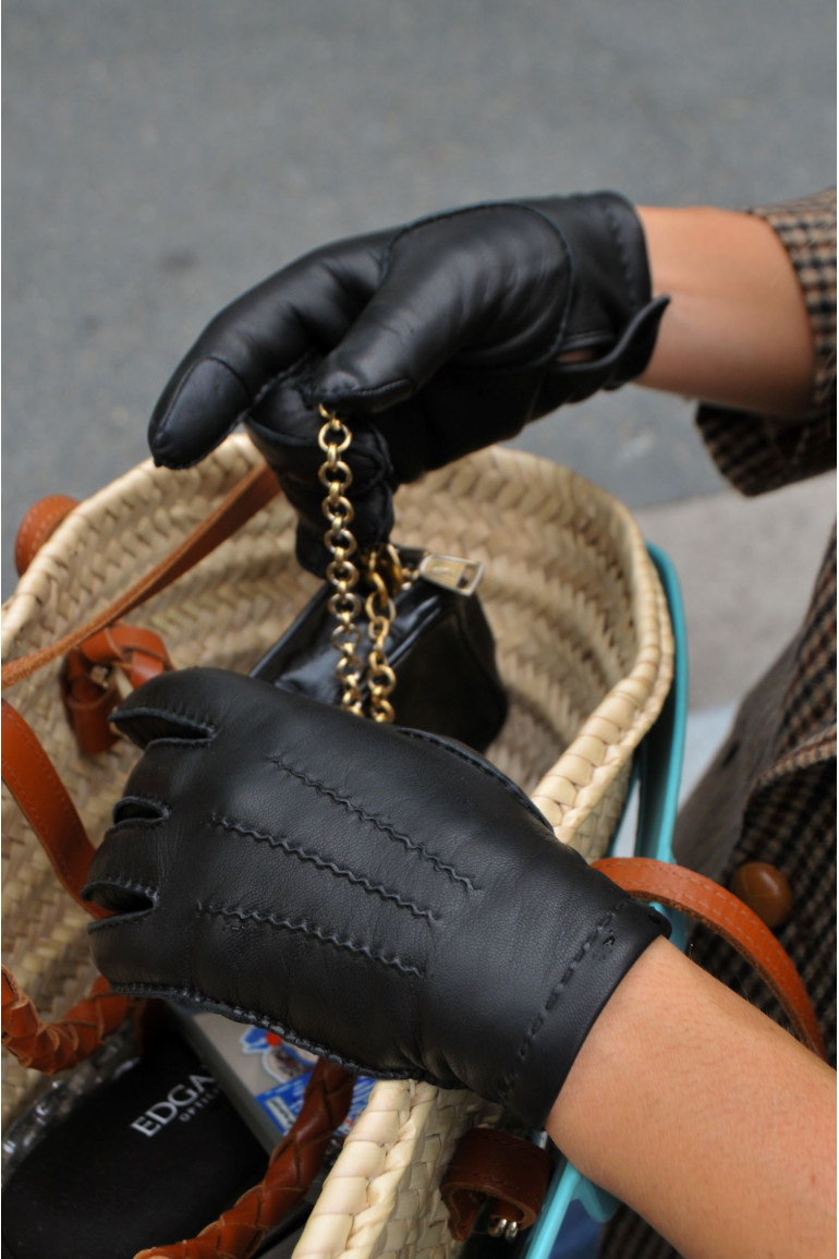 Agnelle Gants Femme En Cuir Doublés Cachemire Aude
