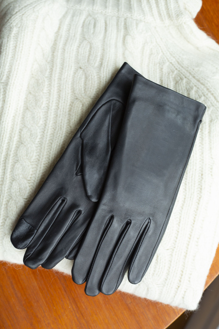 Agnelle Gants Femme En Cuir Doublés Soie Kate