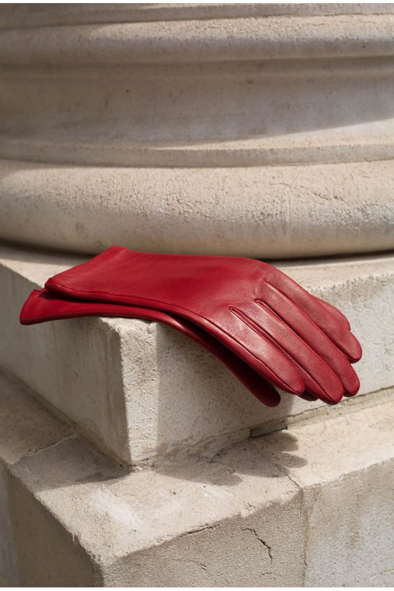 Agnelle Gants Femme En Cuir Doublés Soie Kate