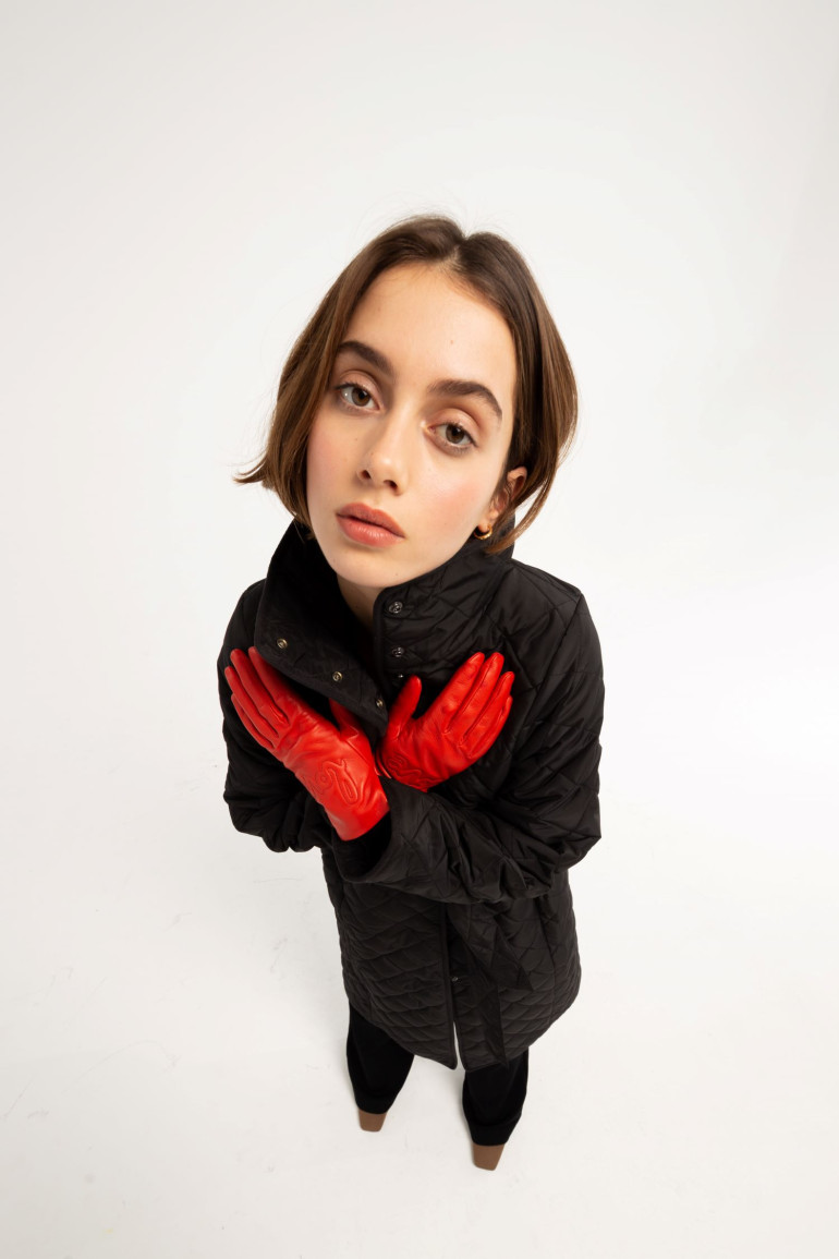 Agnelle Gants Femme En Cuir Doublés Soie Moor