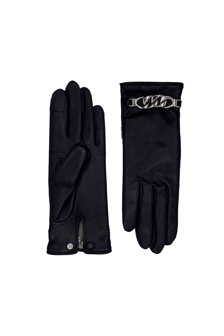 agnelle Gants Femme en Cuir Doublés Soie Palmyre