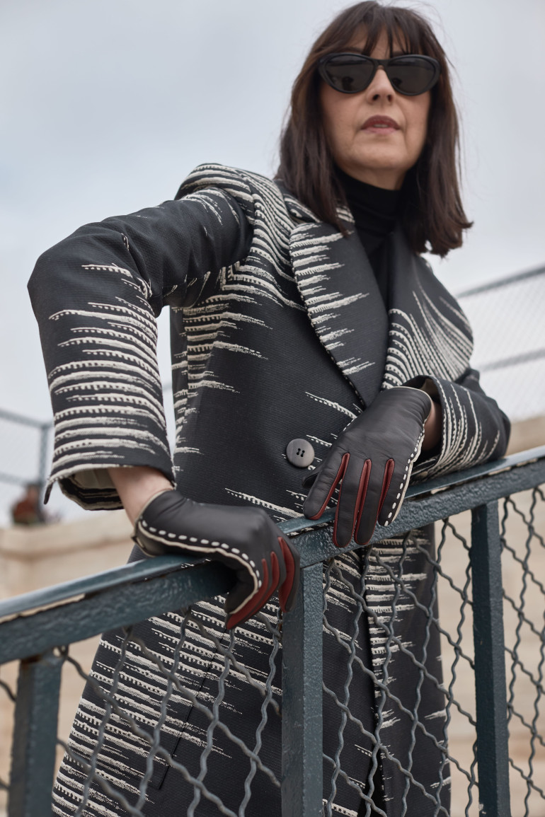 Agnelle Gants Femme En Cuir Doublés Soie Pilar