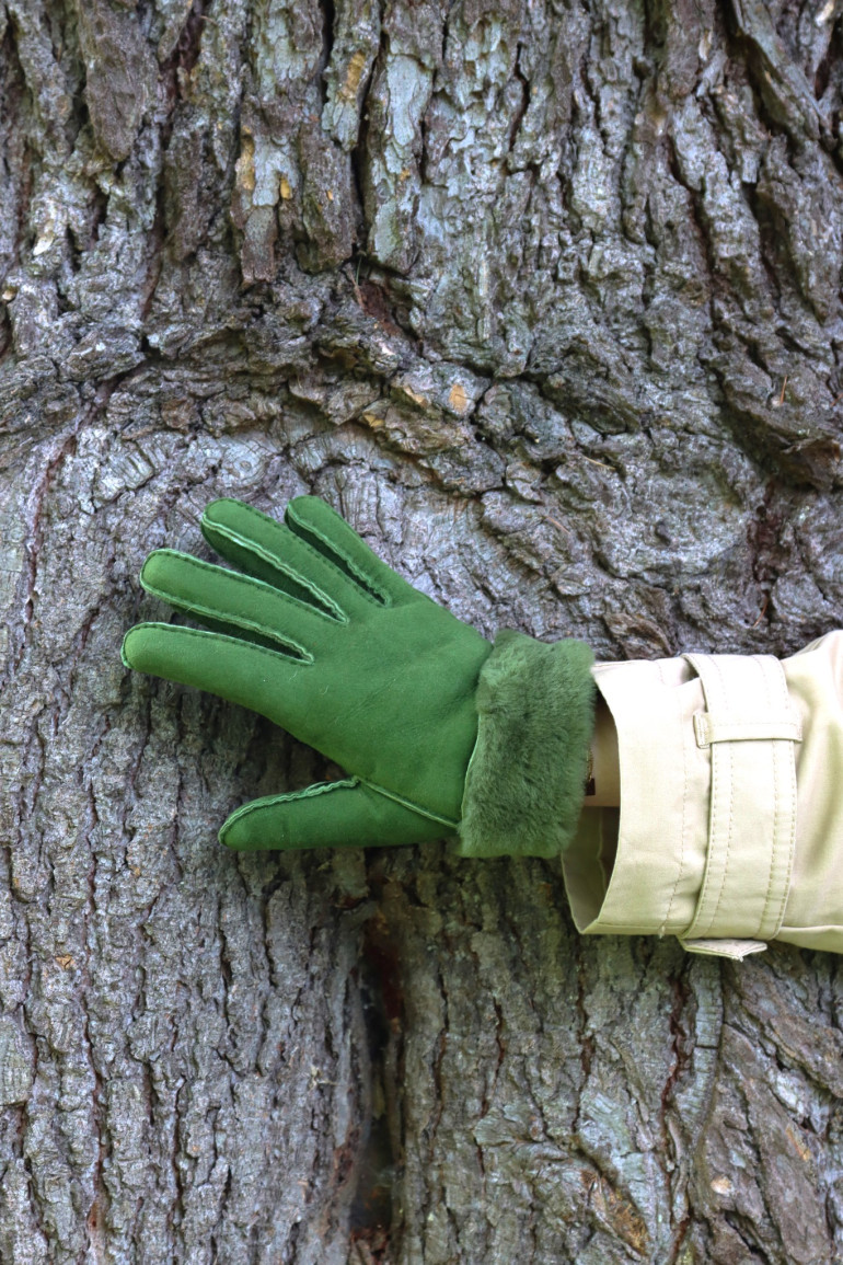 Agnelle Gants Femme En Cuir Peau Lainée Denise