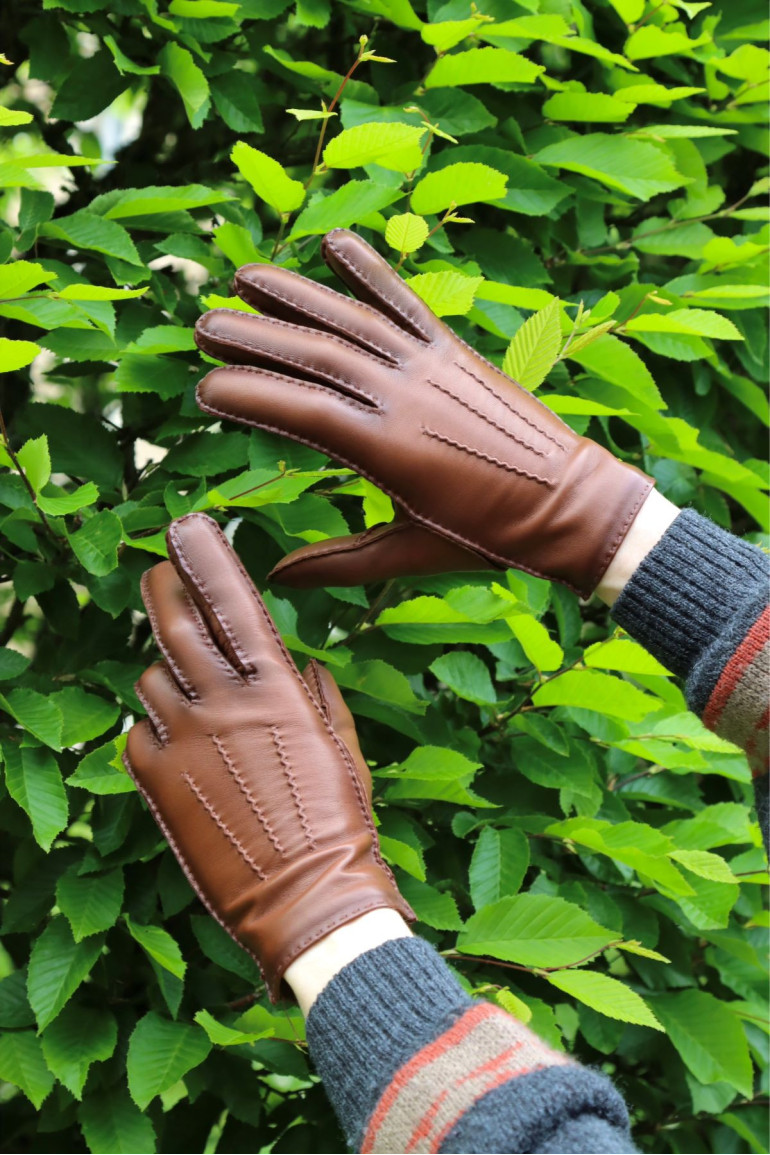 Agnelle Gants Homme En Cuir Doublés Alpaga Arthur