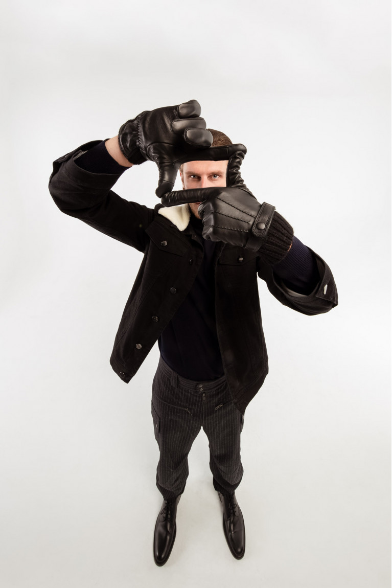 Agnelle Gants Homme En Cuir Doublés Alpaga Georges