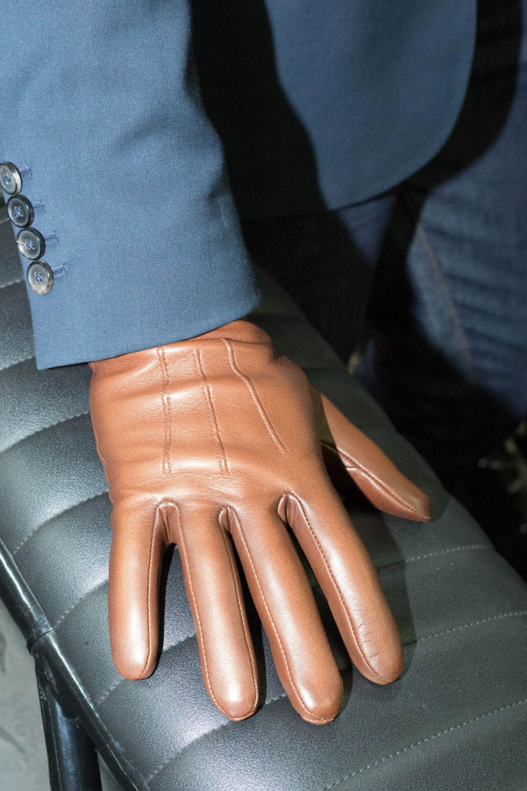 Agnelle Gants Homme En Cuir Doublés Cachemire Rick