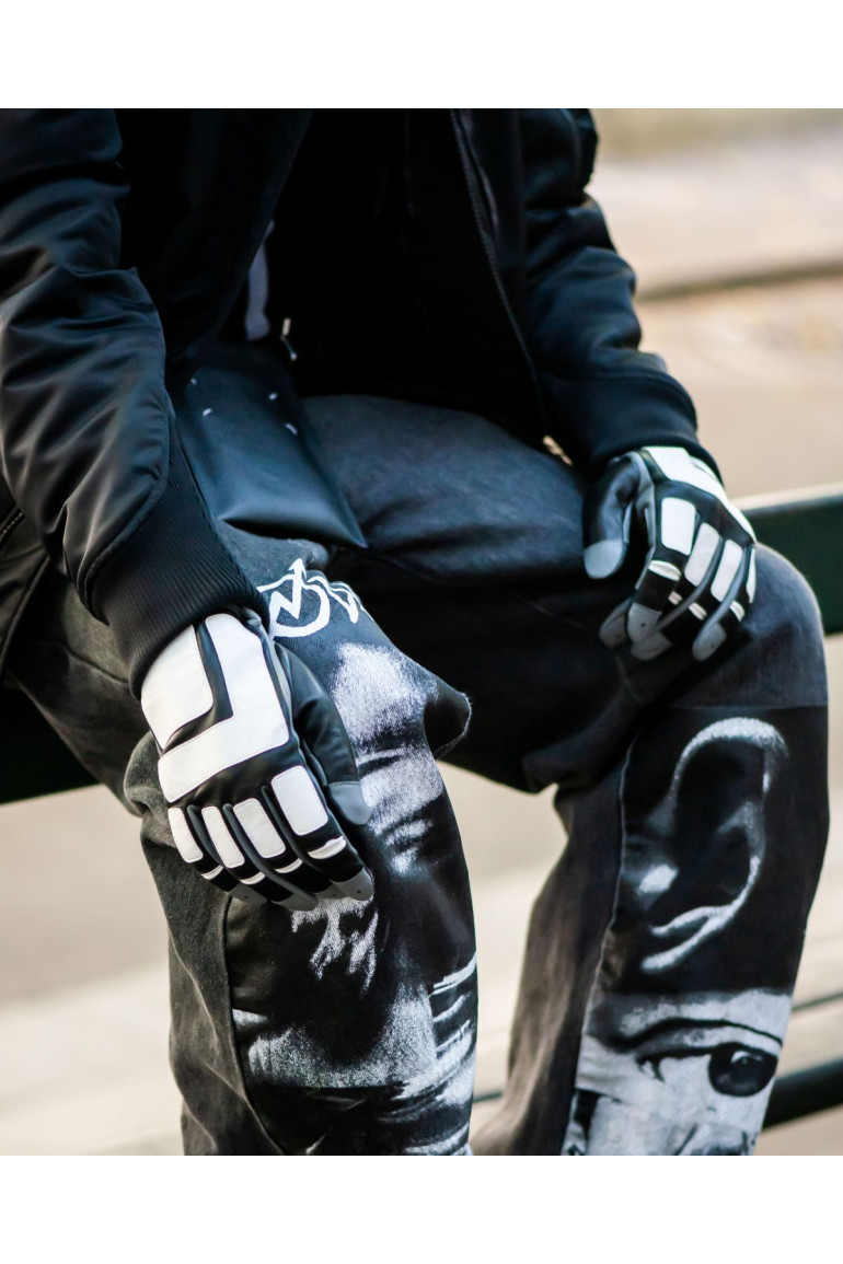 Agnelle Gants Homme En Cuir Doublés Soie JL BMX