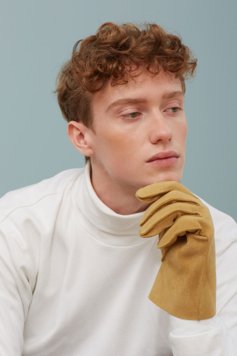 Agnelle Gants Hommes En Cuir Saumur