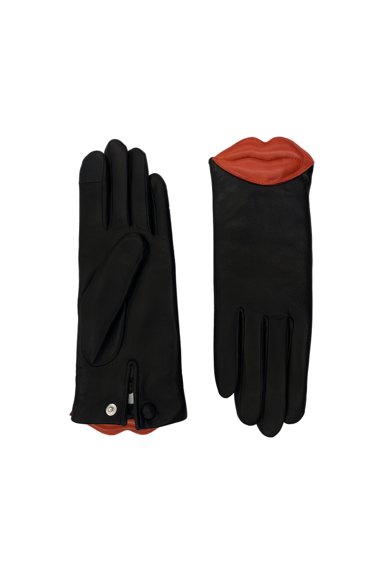 agnelle Gant Femme en Cuir Doublés Soie Lips I Gants Agnelle